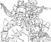 Coloriage Equipe des guerri&egrave;res de Halo