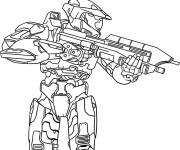 Coloriage Halo au combat