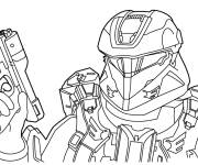 Coloriage et dessins gratuit Halo avec son pistolet à imprimer
