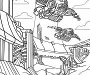 Coloriage Halo Bravo 022 Navires dans les airs