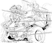 Coloriage Halo l'attaque depuis la v&eacute;hicule