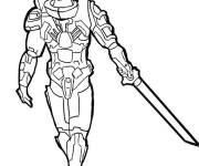 Coloriage et dessins gratuit Halo Spartan tenant son &eacute;p&eacute;e à imprimer