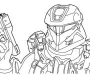 Coloriage H&eacute;ros f&eacute;roce Halo