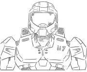 Coloriage et dessins gratuit H&eacute;ros spartan de Halo à imprimer