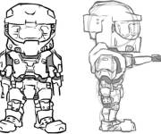Coloriage et dessins gratuit Illustration Halo Chibi miniature à imprimer