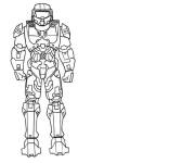 Coloriage et dessins gratuit Illustration personnage Master Chief de Halo à imprimer