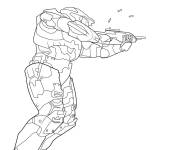 Coloriage Le combat dans jeu Halo
