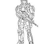 Coloriage Les combattant de l'univers Halo en luttant