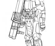 Coloriage Master Chief avec son canon dans la galaxie