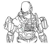 Coloriage Master Chief dans Halo 3 simple