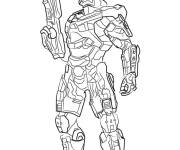 Coloriage et dessins gratuit Master Chief dans Halo en mission à imprimer