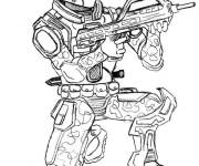 Coloriage Master Chief en position d'attaque Halo