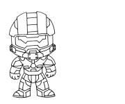 Coloriage et dessins gratuit Master Chief Halo chibi à imprimer