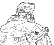 Coloriage et dessins gratuit Master Chief Halo en ligne jeu de premier personne à imprimer