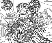 Coloriage Master Chief John 117 dans la bataille Halo Infinite