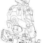 Coloriage Paysage de guerrier tenant son arme Halo
