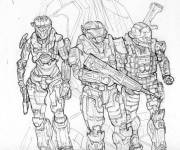 Coloriage Personnages principaux de Halo