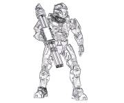 Coloriage Portrait personnage Halo