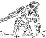 Coloriage Protecteur dans Halo contre les alliances