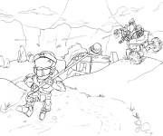 Coloriage Sc&egrave;ne de jeu Halo Chibi