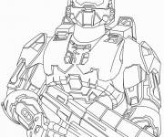 Coloriage Soldat d'&eacute;lite &eacute;quip&eacute; des canons dans Halo