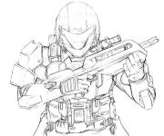 Coloriage Soldat Halo jeu fascinant