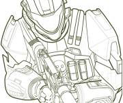 Coloriage Spartan Halo &agrave; colo