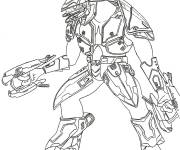 Coloriage Un Covenant m&eacute;chant avec deux armes