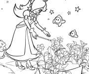 Coloriage &Eacute;toiles en fleurs avec Rosalina