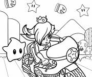 Coloriage Harmonie &agrave; moto dans Mario Kart