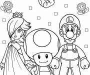 Coloriage Harmonie avec Toad et Luigi