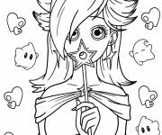 Coloriage Harmonie d'anime tenant une baguette magique en forme d'&eacute;toile