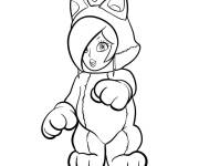 Coloriage et dessins gratuit Harmonie en pyjamas en forme de chat à imprimer