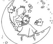 Coloriage Harmonie et les lumas dans le croissant de la lune