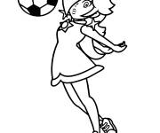 Coloriage Harmonie jouant au football