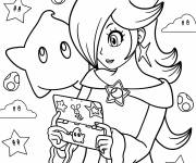 Coloriage Harmonie joue &agrave; un jeu vid&eacute;o avec Luma