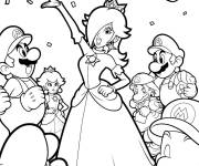 Coloriage Harmonie pendant la f&ecirc;te avec Mario et Luigi