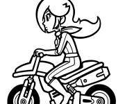 Coloriage Harmonie sur une moto