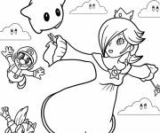 Coloriage Harmonie vole avec Luma, Mario et Star Fox