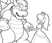 Coloriage Luma et Harmonie contre Bowser
