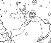Coloriage Pendentif Princesse Harmonie la f&ecirc;te de noel