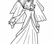 Coloriage Princesse Harmonie en robe de mari&eacute;e