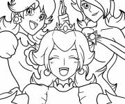 Coloriage Princesse Harmonie, Peach et Daisy style anime