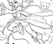 Coloriage Princesse Rosaline de Mario comme guerri&egrave;re