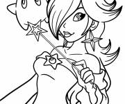 Coloriage Rosaline sourit en tenant une baguette magique