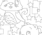 Coloriage Deux animaux mignon de Hatchimals