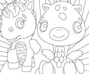 Coloriage Girafe et cheval Hatchimals