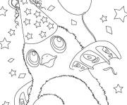 Coloriage Le pingouin célèbre l'anniversaire Hatchimals