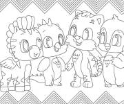 Coloriage Les animaux de Hatchimals se rassemblent