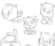 Coloriage et dessins gratuit les personnages principaux de Hatchimals à imprimer